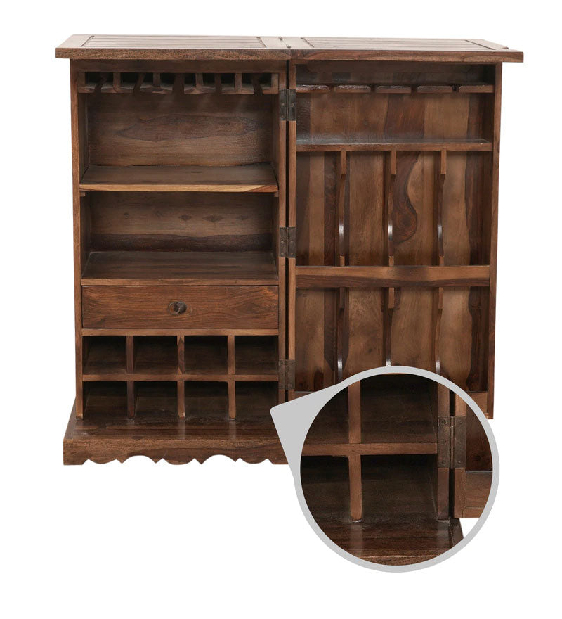 Dumont Bar Cabinet In Honey Finish
