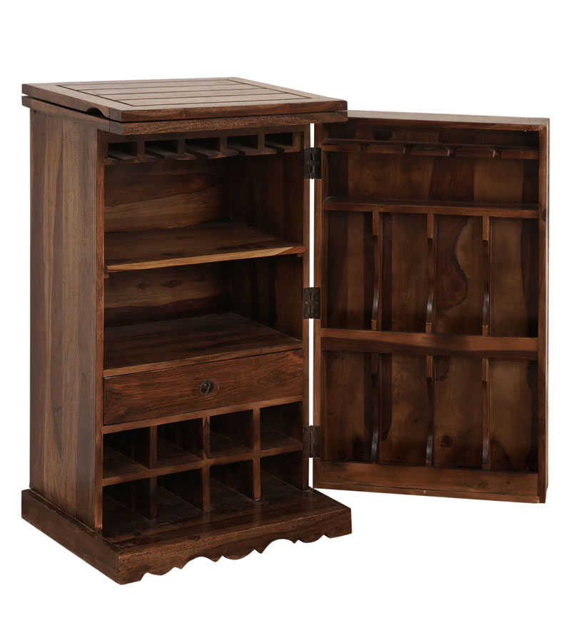 Dumont Bar Cabinet In Honey Finish