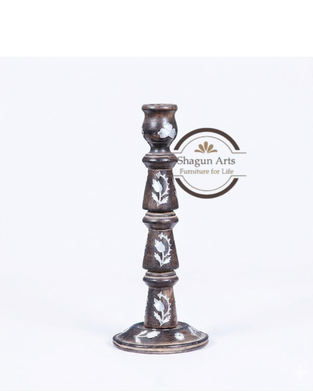 Handcrafted Wooden Decorative Candle Stand Set