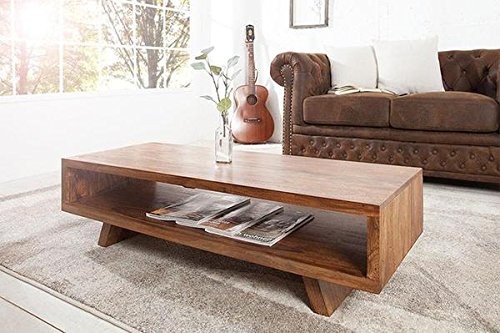 Adolph Wood Bicca Coffee Table for Living Room | Center Table | Natural Brown Finish