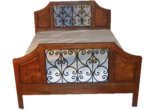 Emboss Solid Wood Bed