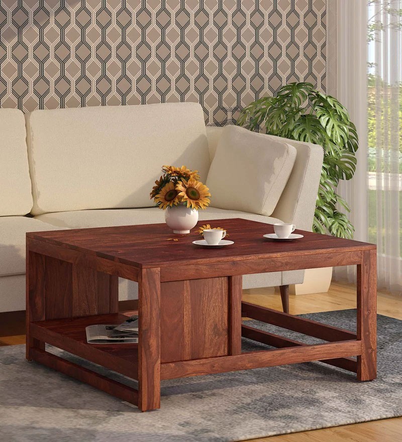 Lynet  Solid Wood Coffee Table in Honey Oak Finish