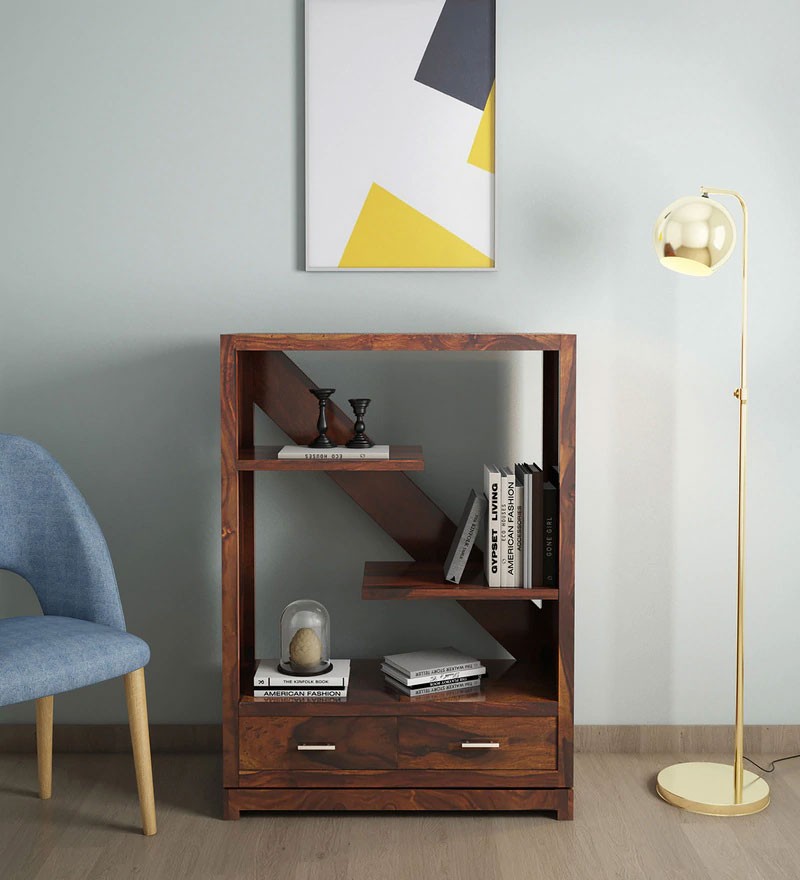 Pietro Solid Wood Book Shelf in Dual Tone Finish