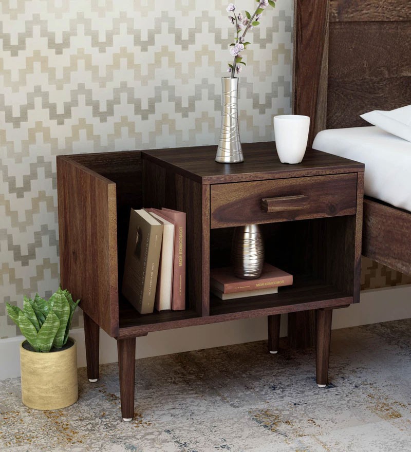 Boho Bed Nexo Solid Wood Night Stand in Provincial Teak Finish