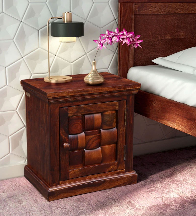 Cambrey Bed Woodway Solid Wood Bedside Cabinet in Honey Oak Finish