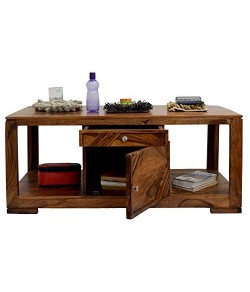 Roman Coffee Table with Storage (Lacquer Finish, Natural Teak) 