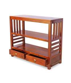 Lacey Sheesham Wood Console Tables with 2 Drawer for Living Room (Teak Finish)