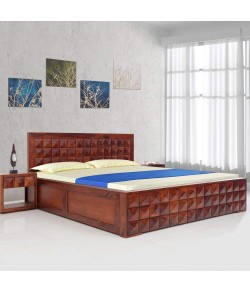 Wisker Bed Sheesham Wood Daimond Bed (Brown, 77x82x40-inch)