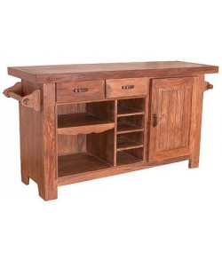 Trestle Solid Sheesham Wood Cabinet 