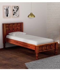 Walken Solid Wood Single Bed in Honey Oak Finish