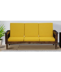 Marriott Wooden Sofa Solid Wood 3 Seater Sofa in Provincial Teak Finish