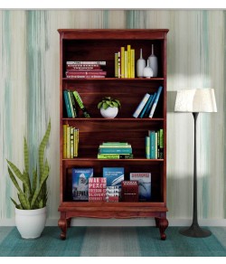 Portus Solid Wood Book Shelf in Honey Oak Finish