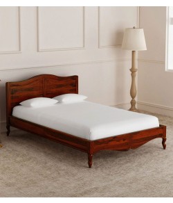Hout Bed Clifford Solid Wood Queen Size Bed in Honey Oak Finish