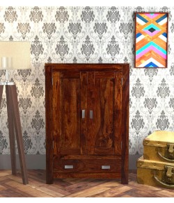 Nixon Solid Wood 2 Door Wardrobe in Honey oak Finish
