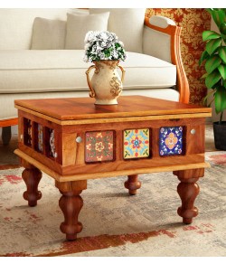 Liddle Solid Wood Coffee Table in Honey Oak Finish