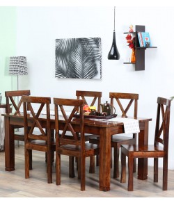 Sheesham Wood Dining Table With 6 Chairs 