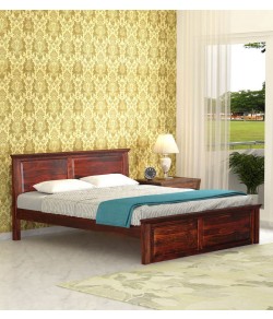 Wooden King Size Bed in Honey oak Finish