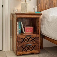 Persia Bed Side Cabinet (Natural Honey Finish)