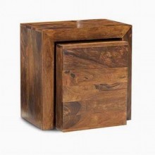 Trestle Solid Acacia Sheesham Wood Cabinet 