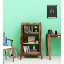 Cambrey Solid Wood Book Shelf in Warm Walnut Finish